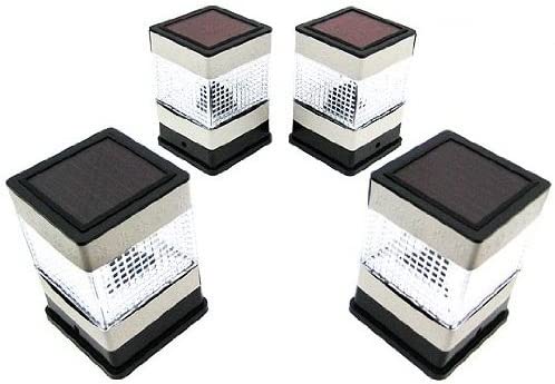 Set of 4 Solar Powered Deck or Post Cap LED Lights