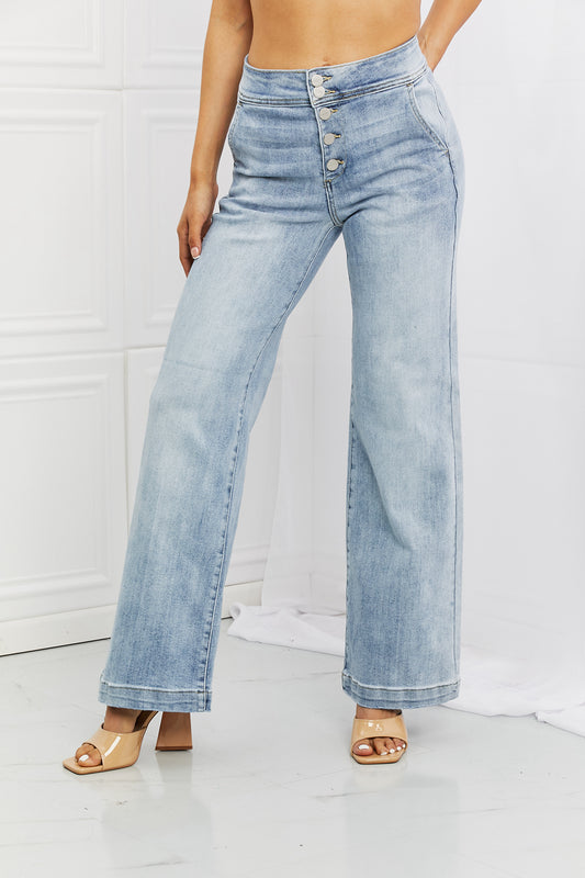 RISEN Full Size Luisa Wide Flare Jeans